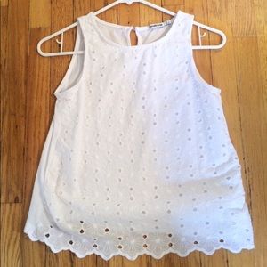 White Floral Tank Top Stradivarius